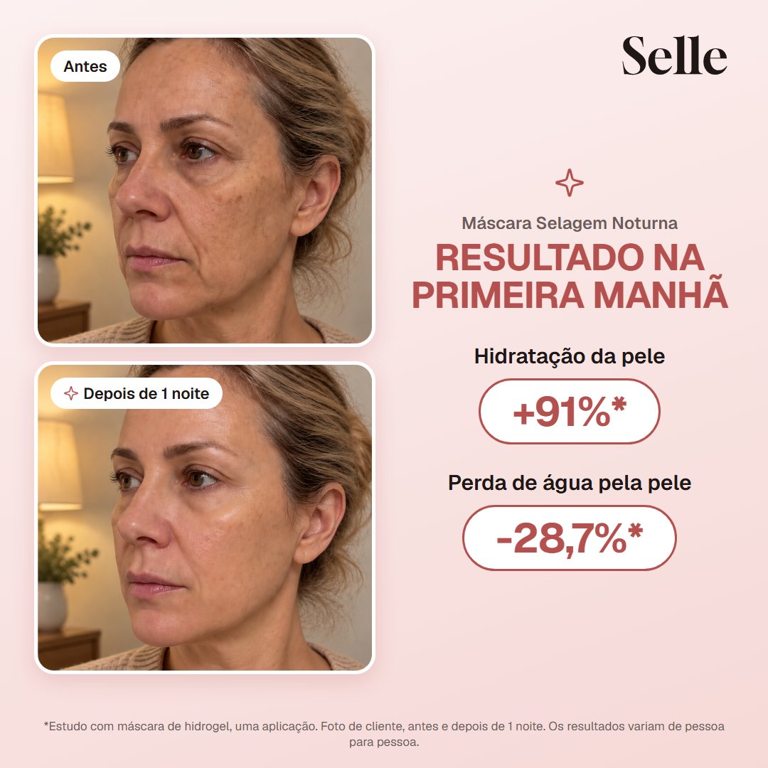 Antes e depois de 1 noite com a máscara