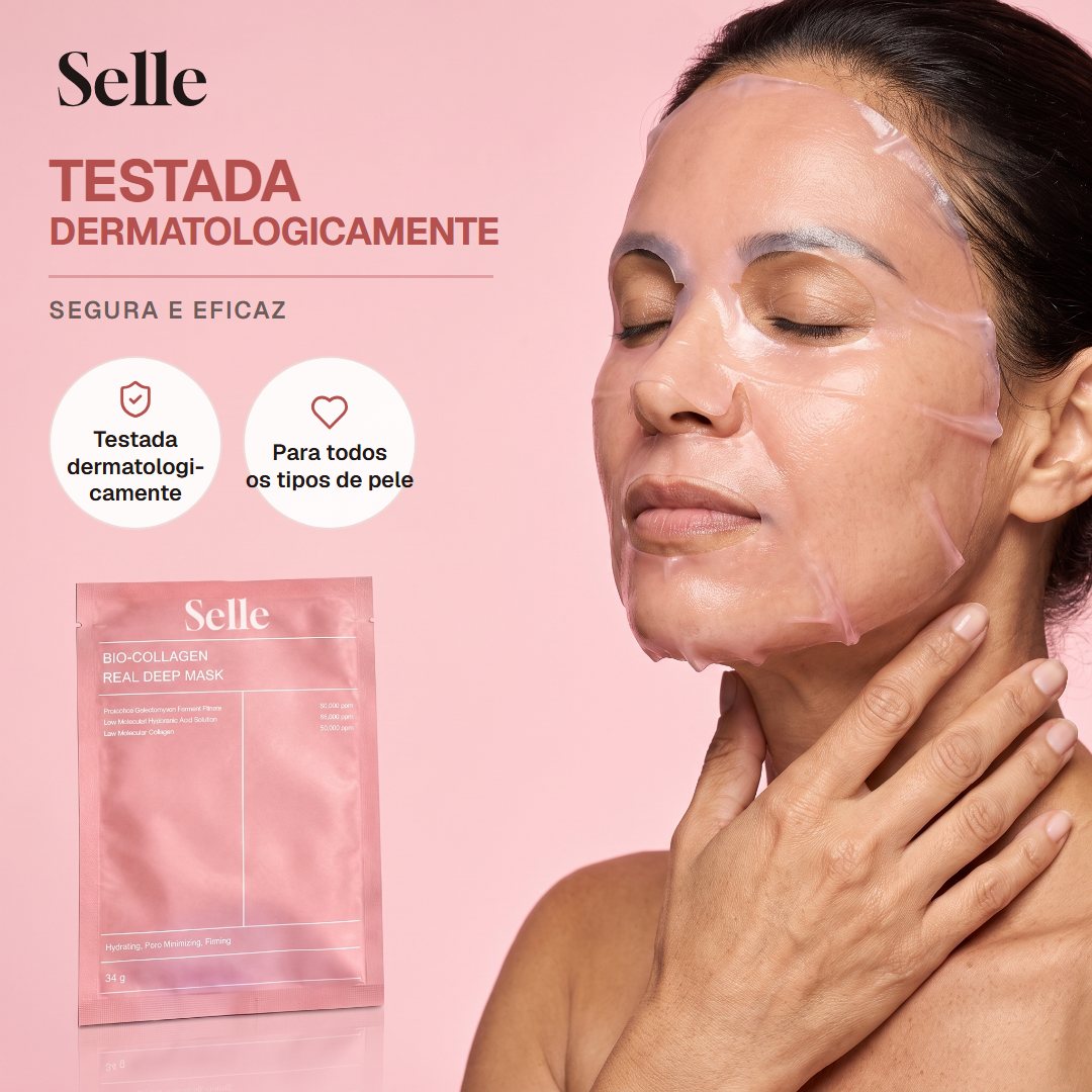 Máscara testada dermatologicamente, para todos os tipos de pele